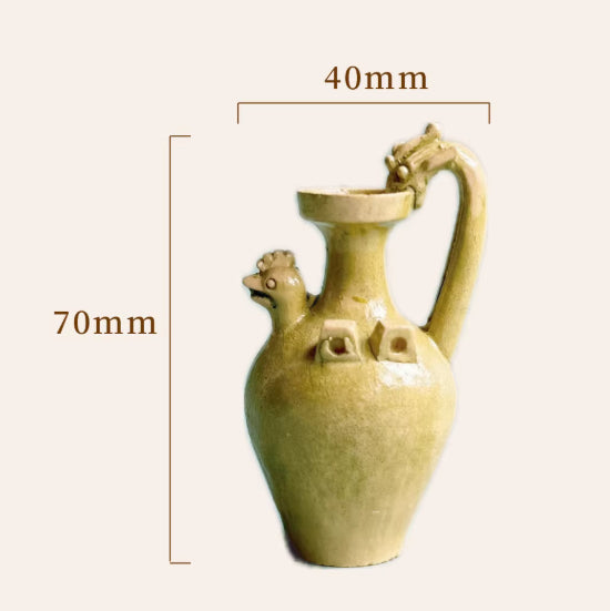 Kühlschrankmagnet Celadon-Serie: Hahnenkopf-Topf