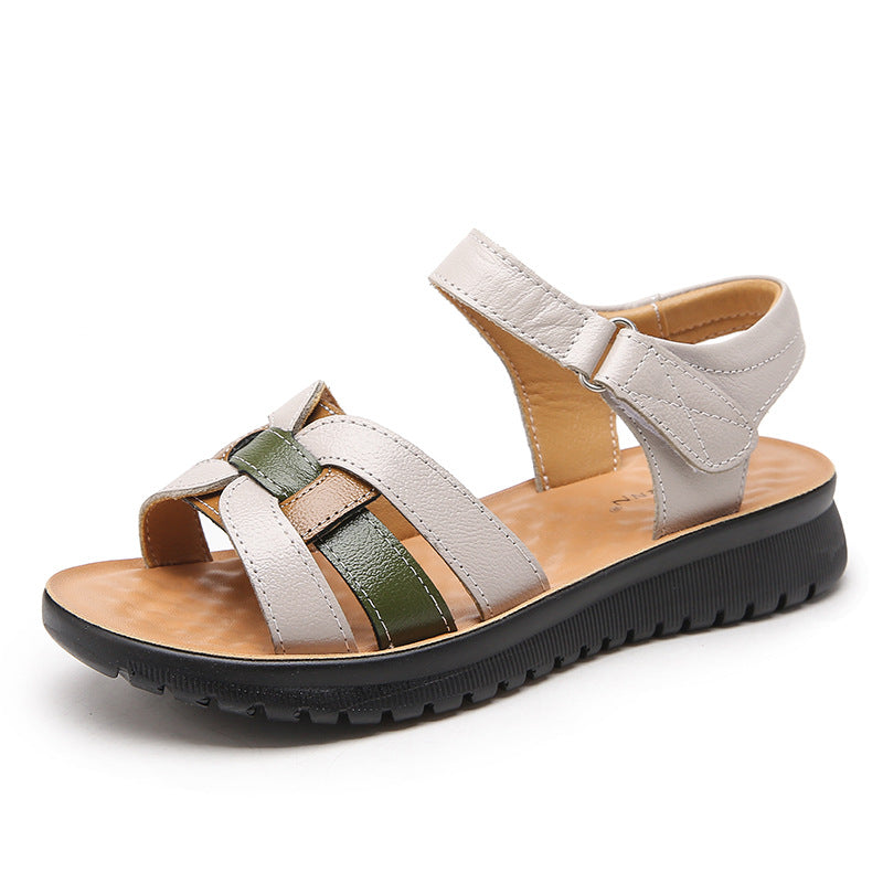 Bequeme Leder-Flats mit Klettverschluss