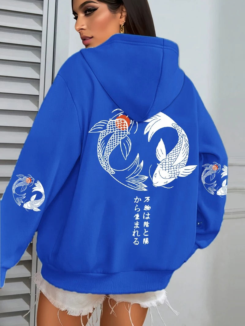 Harajuku Illustration-Print Sweatshirt