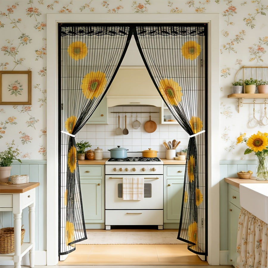 Magnetischer Türvorhang mit Sonnenblumenmuster