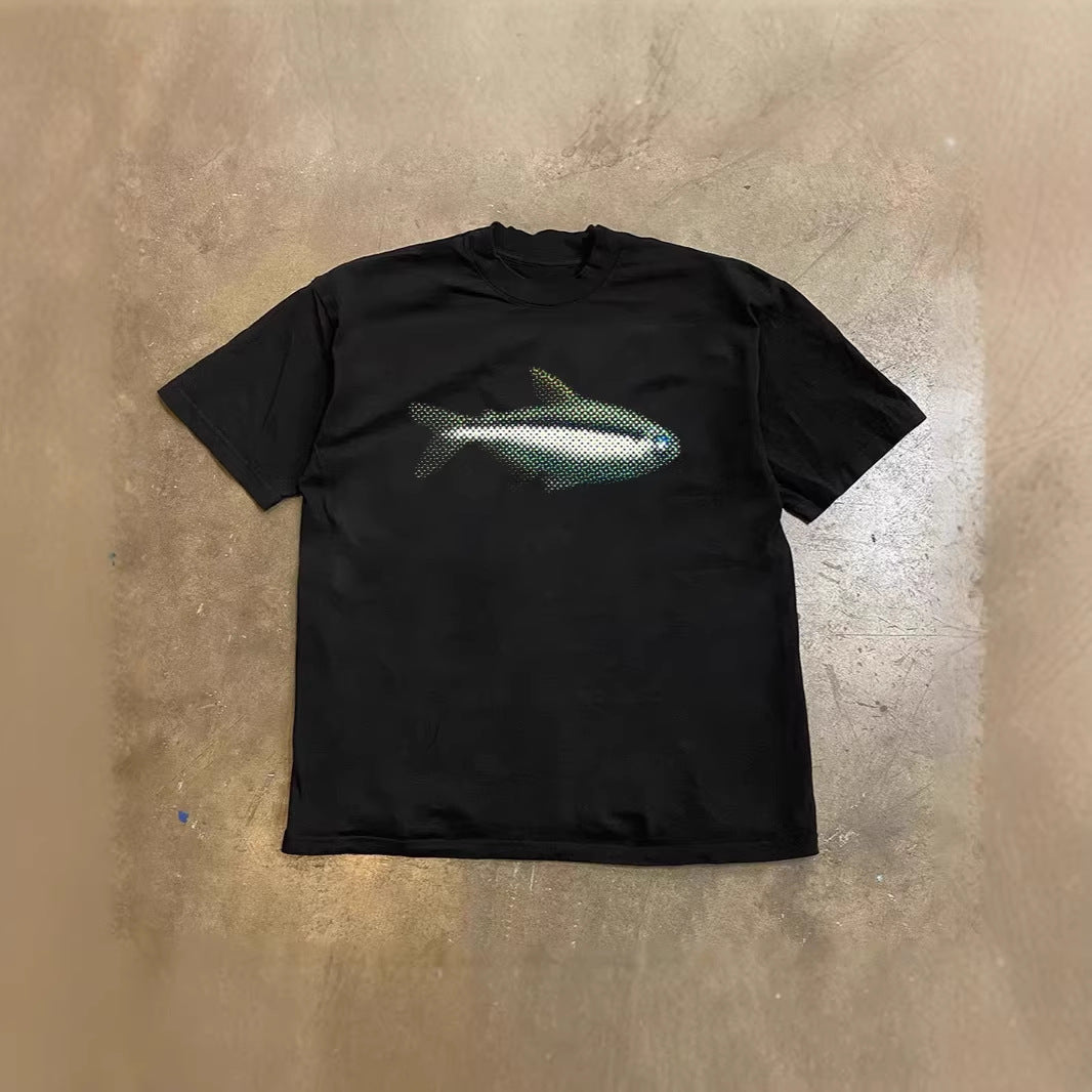 Oversized T-Shirt mit Fisch-Print