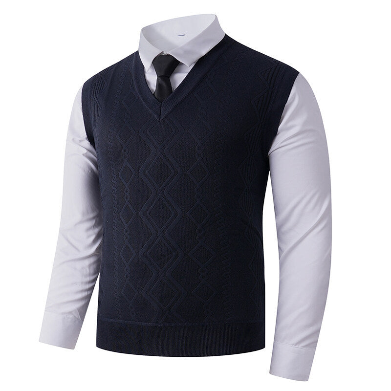 Trendiges V-Neck Fleece-Gilet für junge Männer – Bild 6 | LuxeStyle
