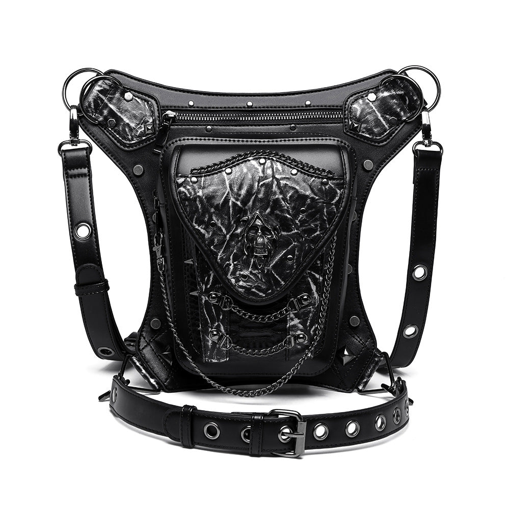 Schwarze Steampunk-Schädelkette Rucksack – Bild 3 | LuxeStyle
