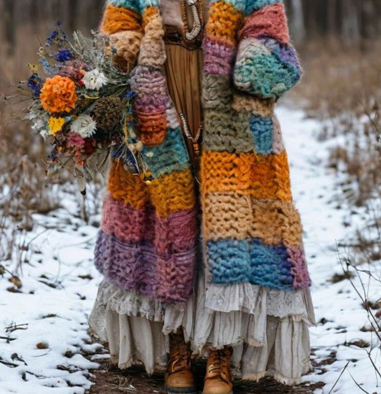 Kapuzenkleid mit Regenbogen-Print für Damen