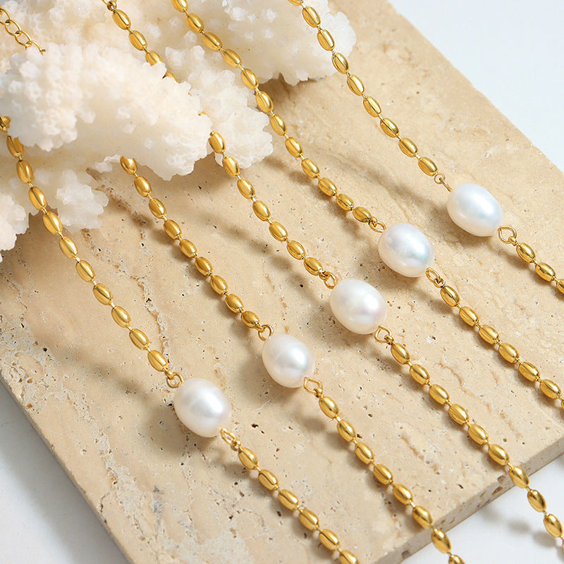 Minimalistisches Goldarmband mit Perle – Bild 5 | LuxeStyle