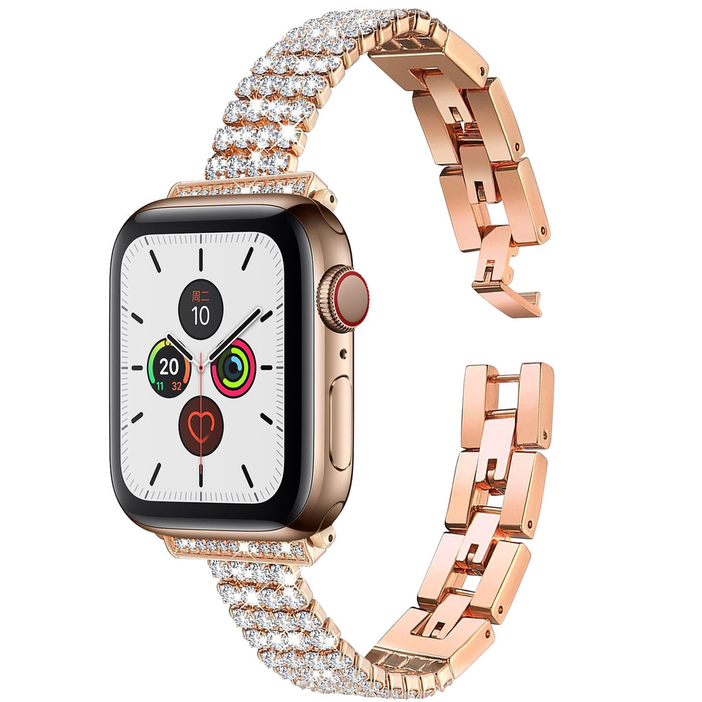 Vierreihiges Metallarmband mit Strasssteinen – Bild 3 | LuxeStyle