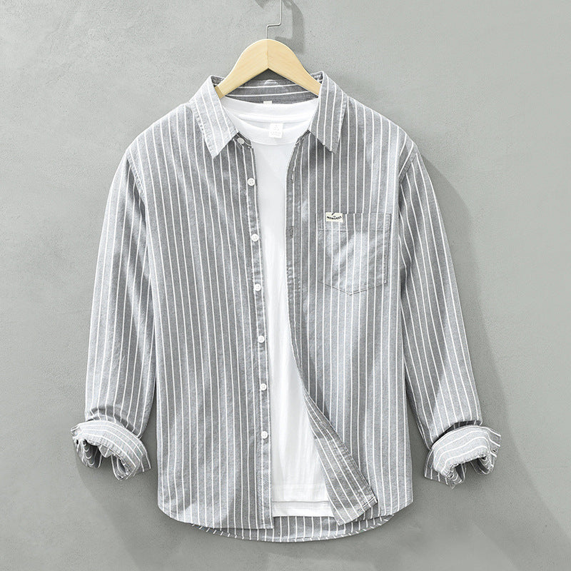 Gestreiftes Oxford Baumwollhemd für Herren – Bild 2 | LuxeStyle