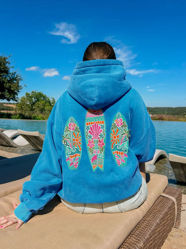 Damen Kapuzen-Sweatshirt mit Blumenprint