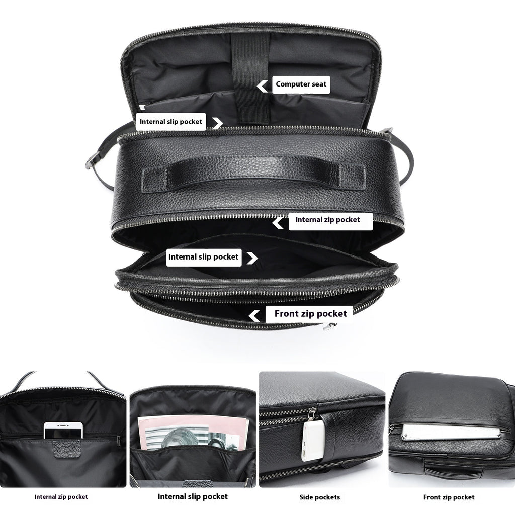 Reise-Rucksack aus Leder für 15-Zoll-Laptop