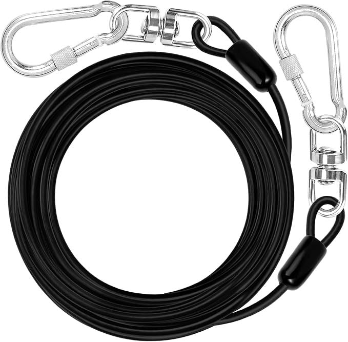 Hunde-Laufleine mit Stahlseil