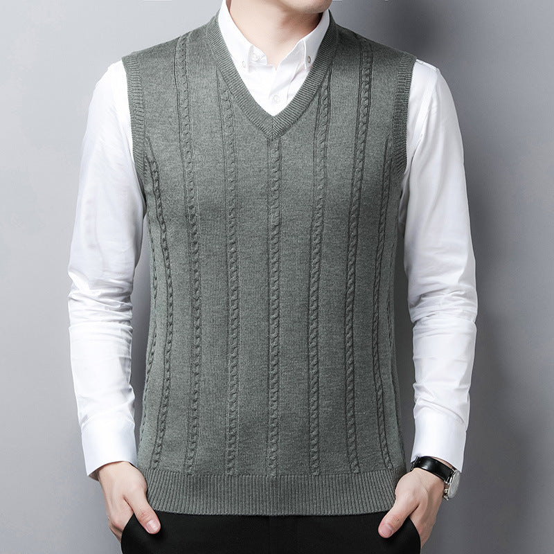 Jacquard-Strickpullover ohne Ärmel – Business Casual – Bild 2 | LuxeStyle
