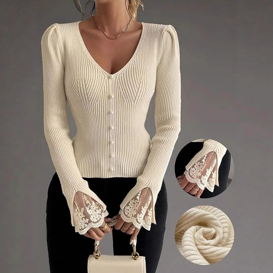 Eleganter Strick-Cardigan mit V-Ausschnitt