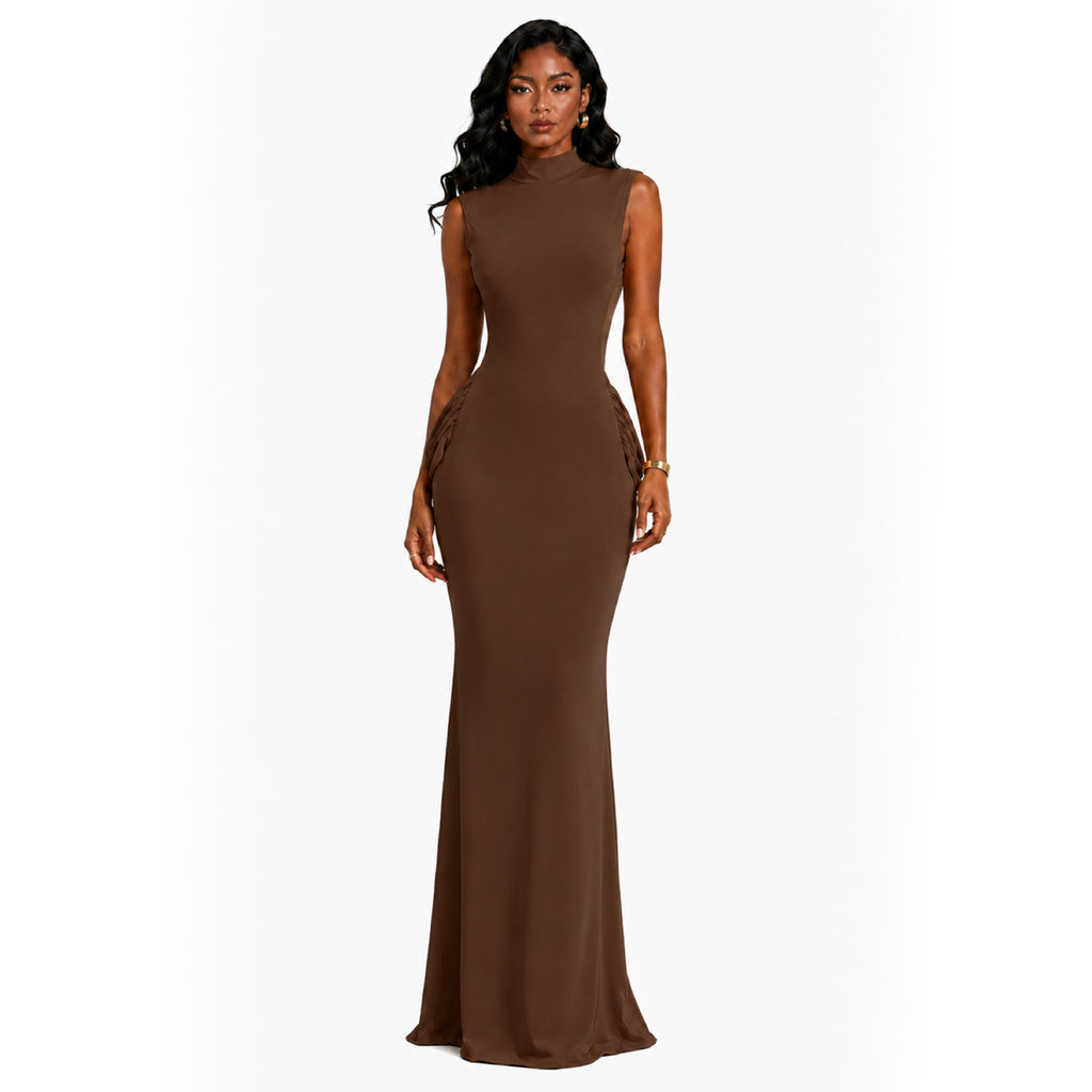 Rückenfreies Mid-Neck Maxikleid – Bild 7 | LuxeStyle