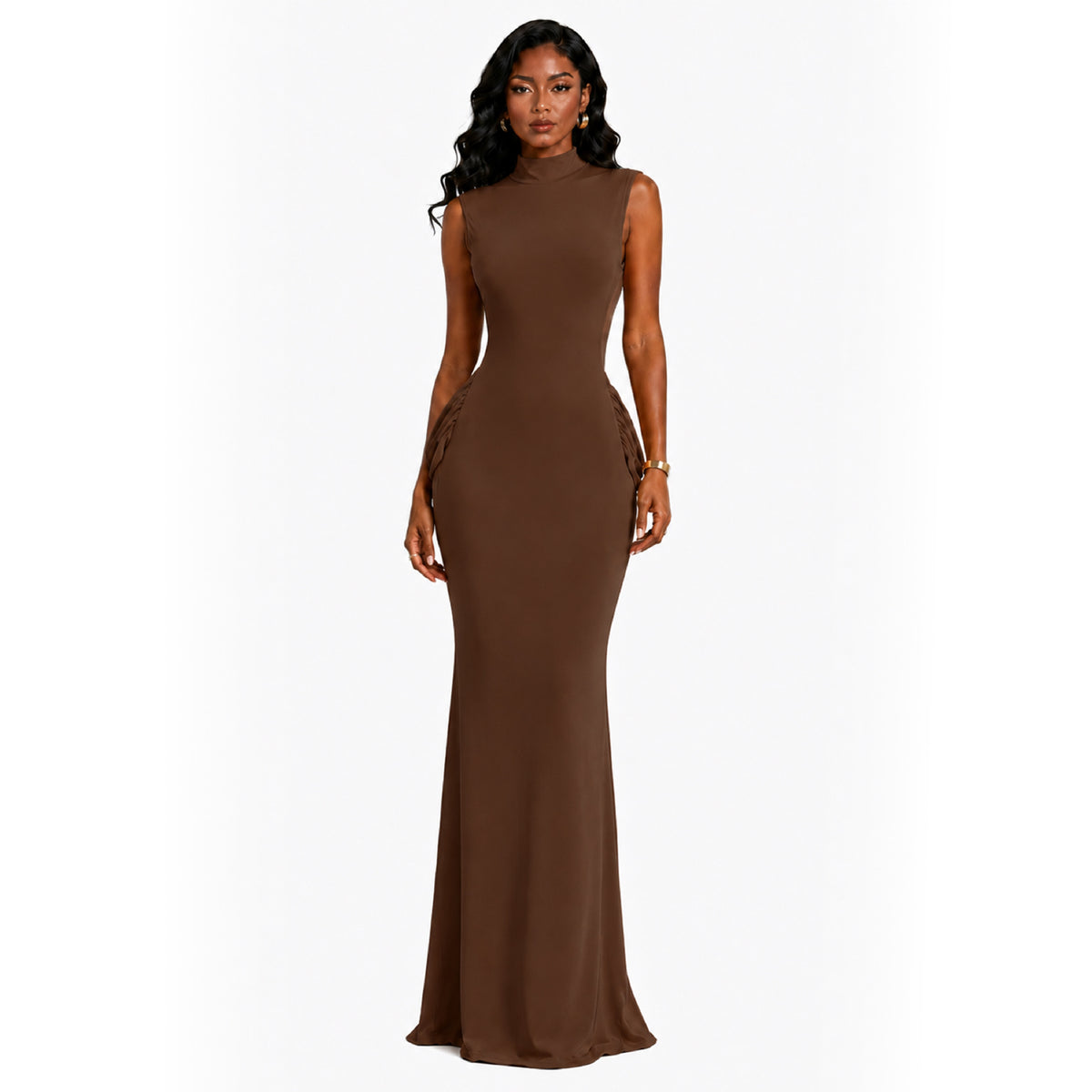 Rückenfreies Mid-Neck Maxikleid – Bild 7 | LuxeStyle