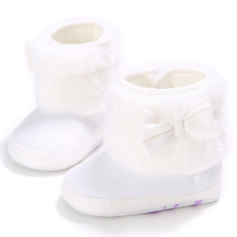 Baby Mädchen Plüsch-Lauflernschuh – Bild 3 | LuxeStyle