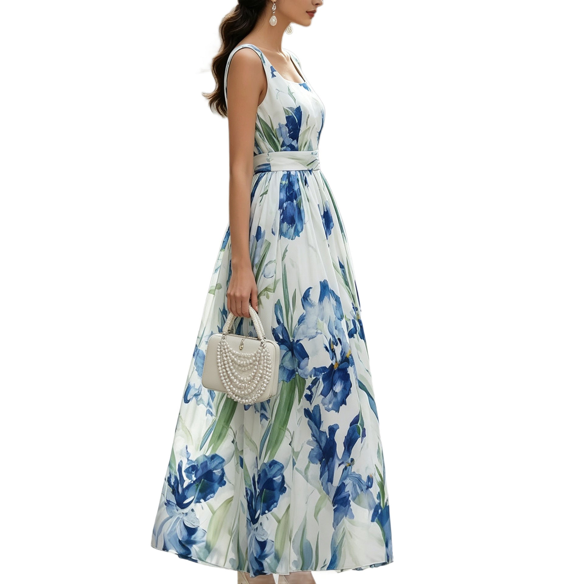 Strandkleid ärmellos mit Print