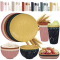 Weizenstroh Geschirr Set Outdoor