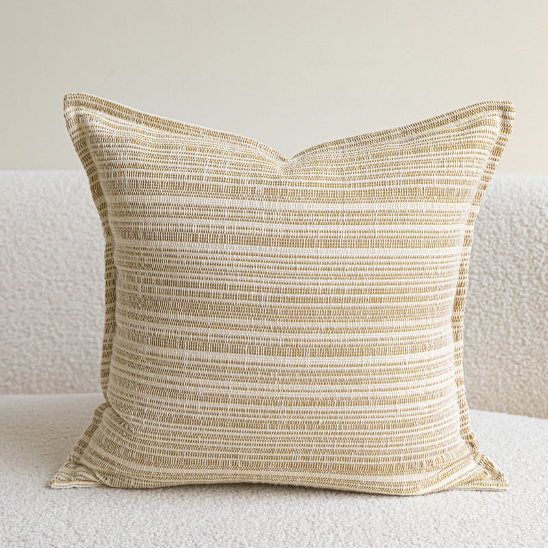 Baumwoll-Leinen Kissenhülle Beige-Gelb