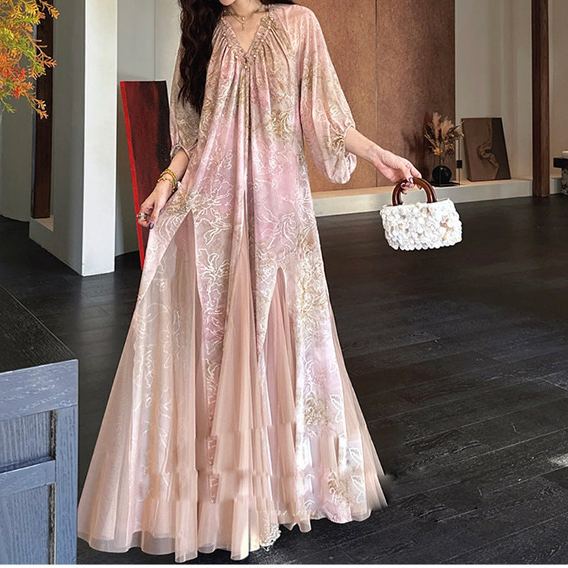 Elegantes langes Blumenkleid – Bild 2 | LuxeStyle
