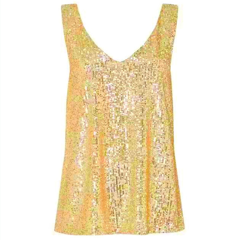 Pailletten-Camisole mit Geometrie-Muster