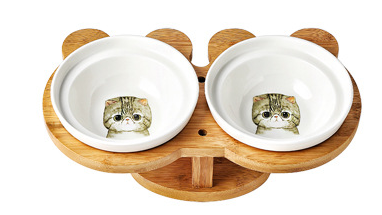 Holz-Ceramik-Katzenbowlenset – Bild 5 | LuxeStyle
