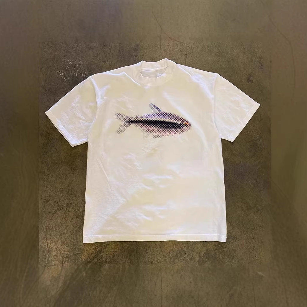 Oversized T-Shirt mit Fisch-Print