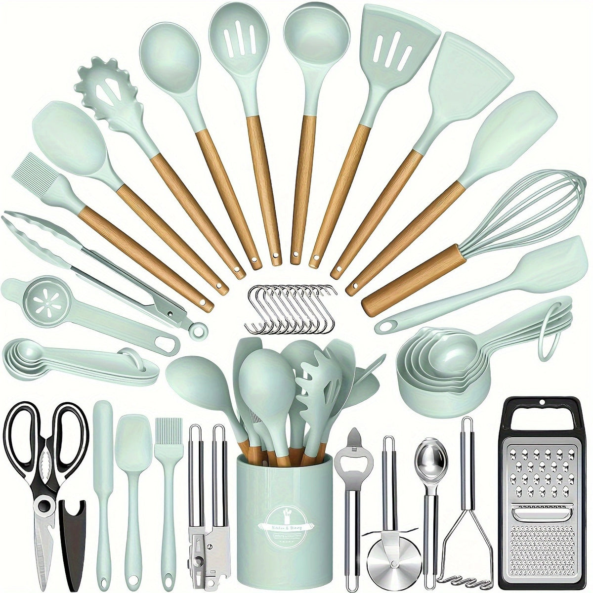 44-teiliges Küchenhelfer-Set mit Holzgriff · 44 Stück – Bild 3 | LuxeStyle