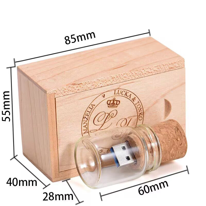 USB-Stick «Wunschflasche» aus Holz