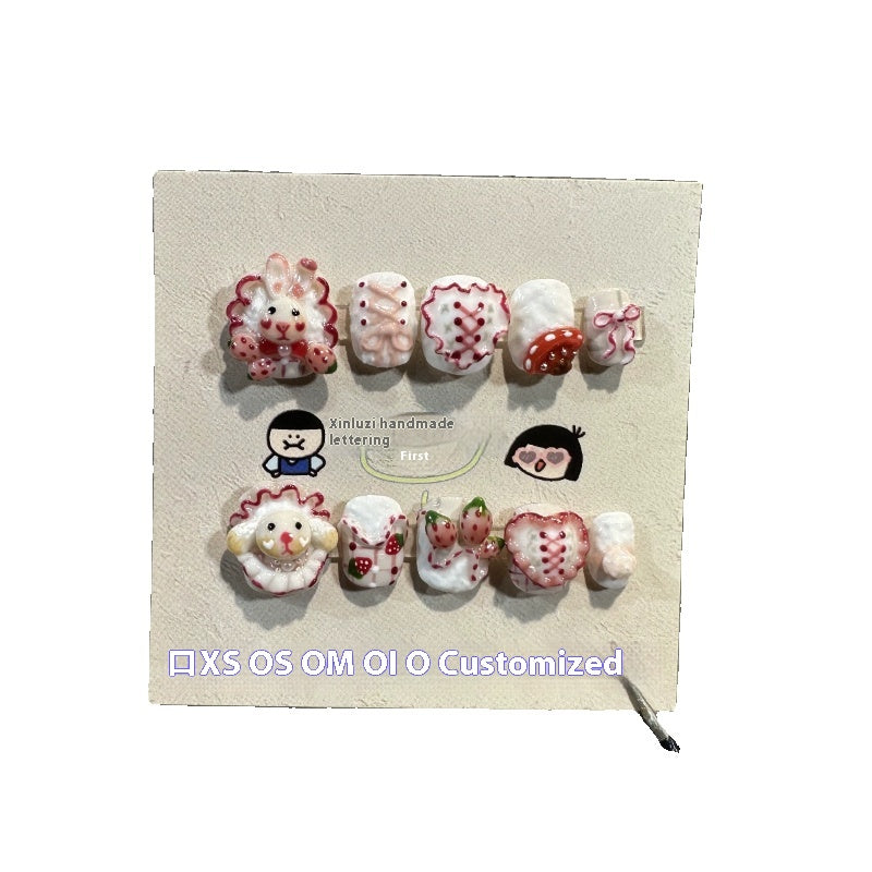 Strawberry Rabbit Nagel-Set