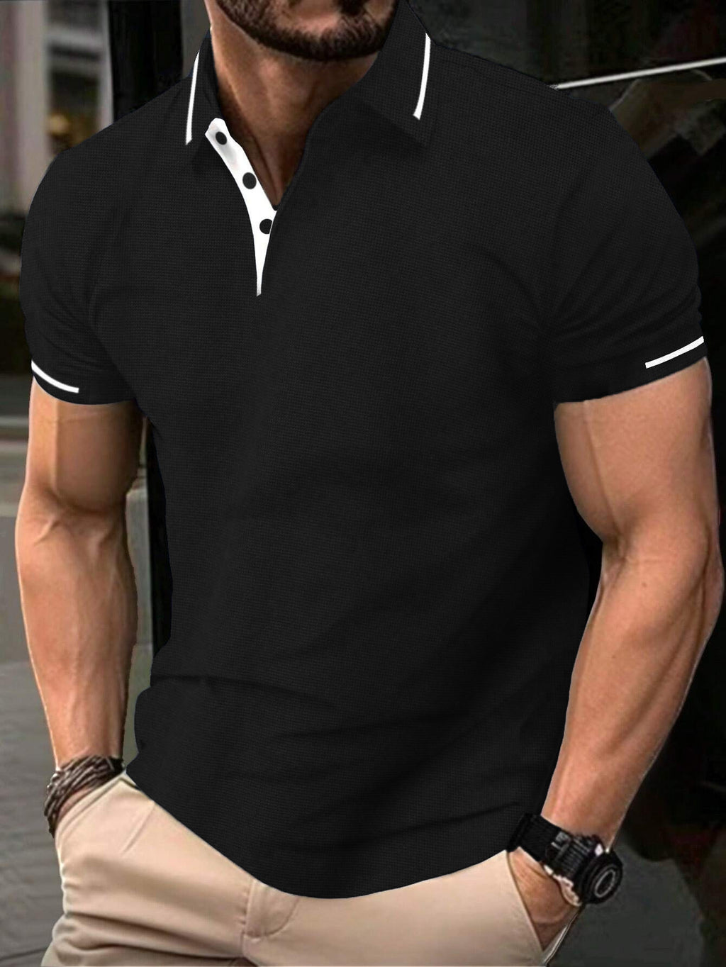 Herren Sport-Casual T-Shirt mit Reverskragen