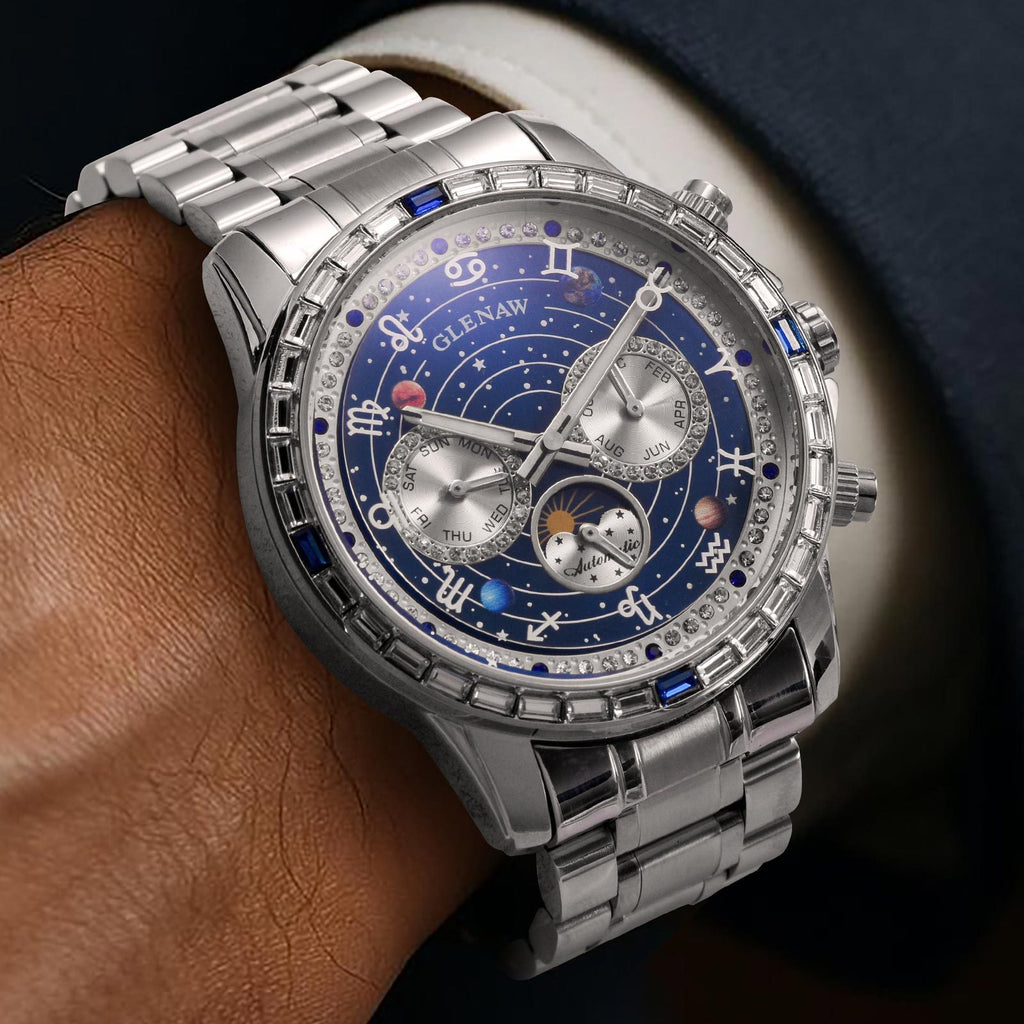 Herren Automatikuhr mit Strass-Akzenten – Bild 2 | LuxeStyle
