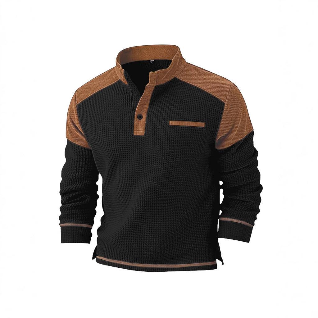 Herren Cord-Pullover mit Stehkragen – Bild 8 | LuxeStyle