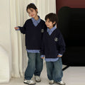 Kinder Patchwork Rollkragenpullover