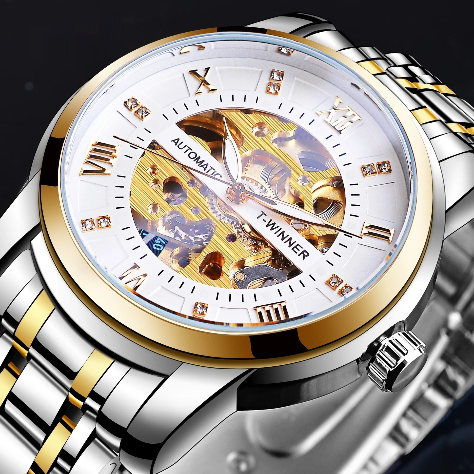 Herren Mechanische Uhr mit Hohlmuster
