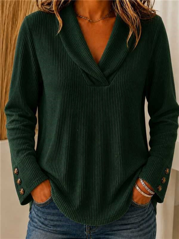Mode Damen Einfarbiger Crew-Neck Casual Pullover