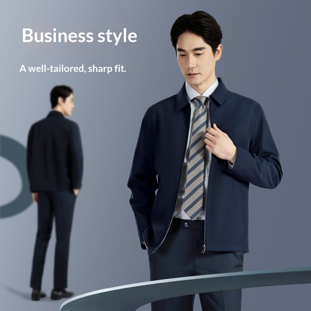 Herren Business Pendlerjacke mit Reverskragen