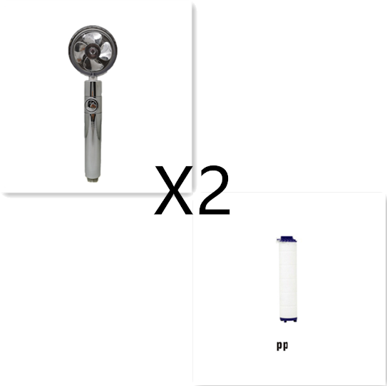 Duschkopf mit Turbo-Ventilator & Wassersparfunktion