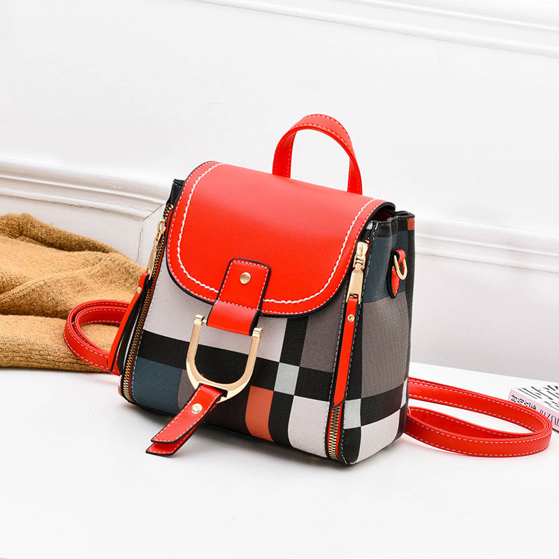 Mini-Rucksack Carmen Karo rot