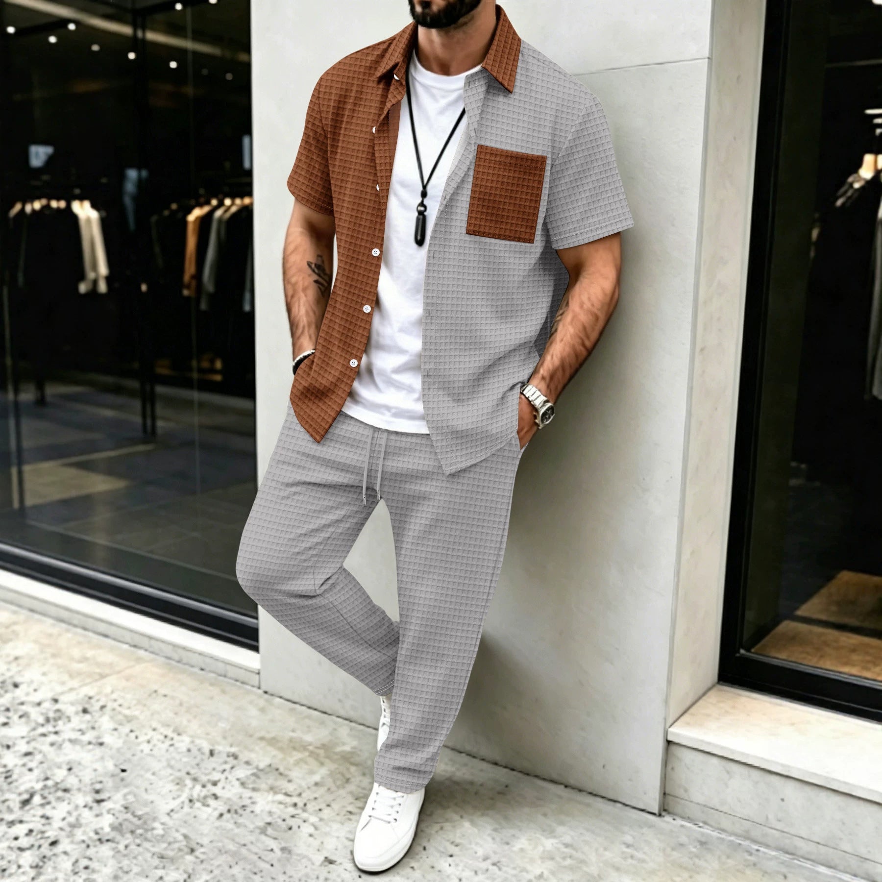 Herren-Set «Resort» · Kurzarm-Hemd + Hose