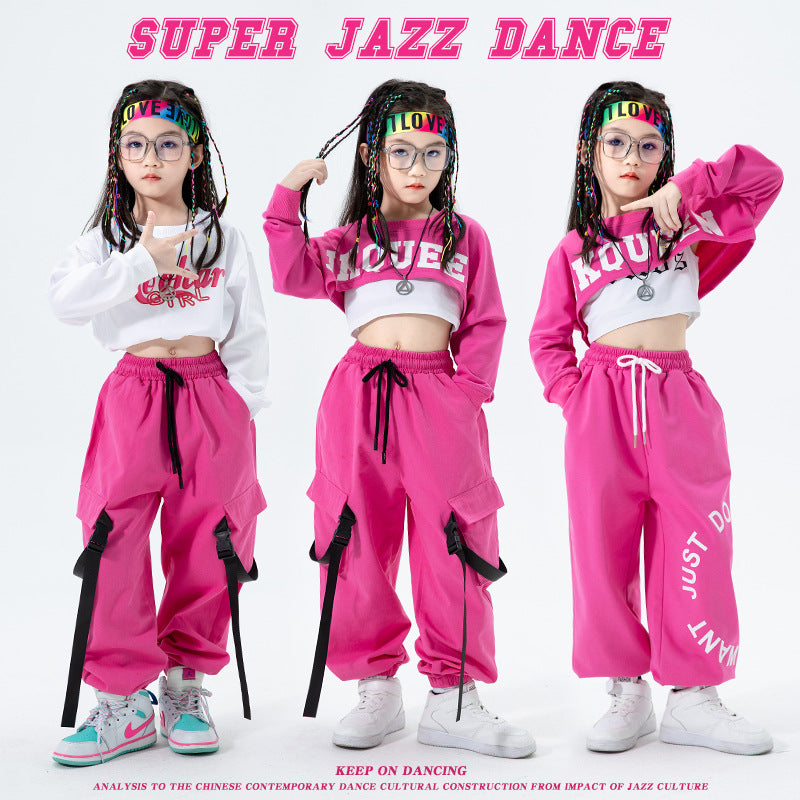 Mädchen Jazz Dance Outfit Langarm & Hose