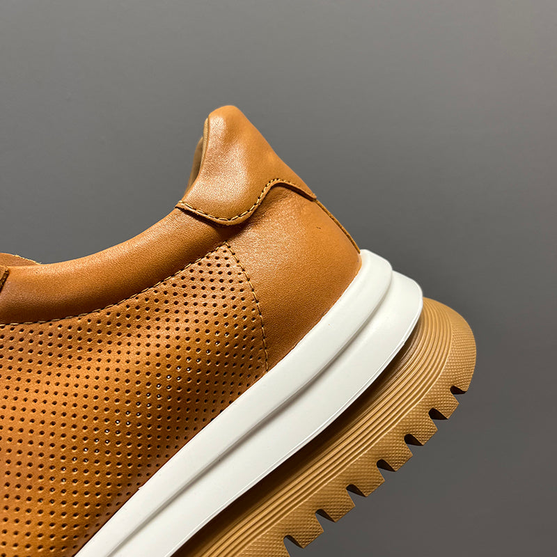 Atmungsaktive Leder-Sneaker mit Plateau für Herren – Bild 7 | LuxeStyle