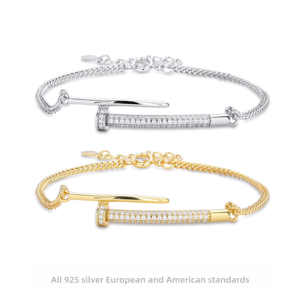 Armband aus 925er Silber mit Zirkonia-Nieten – Bild 4 | LuxeStyle