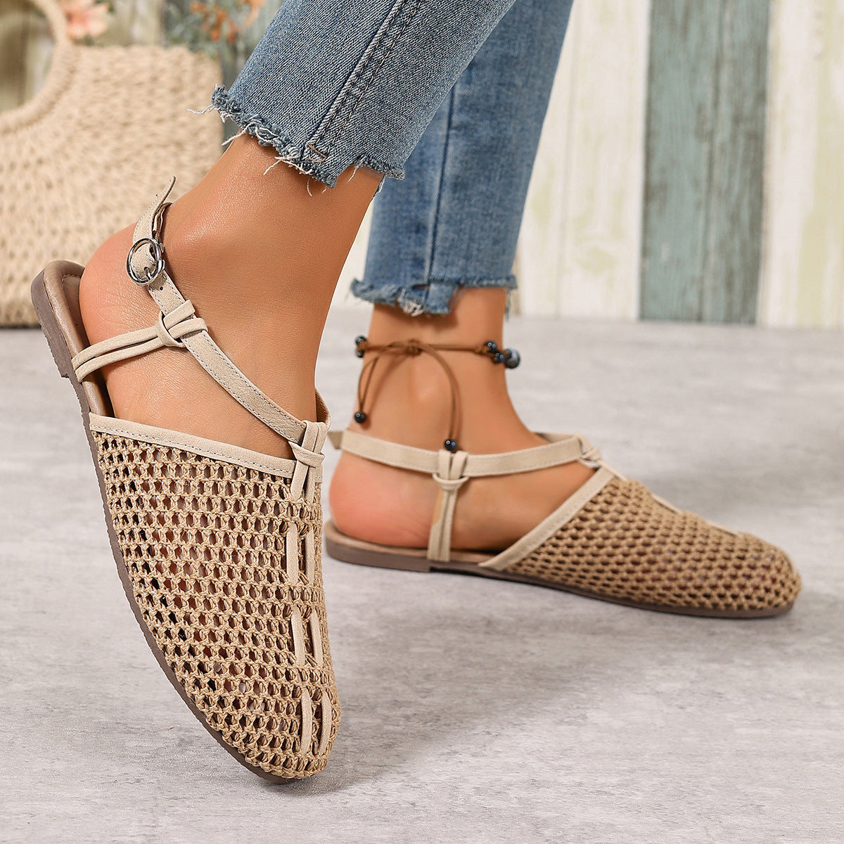 Bequeme Flats mit Schnalle