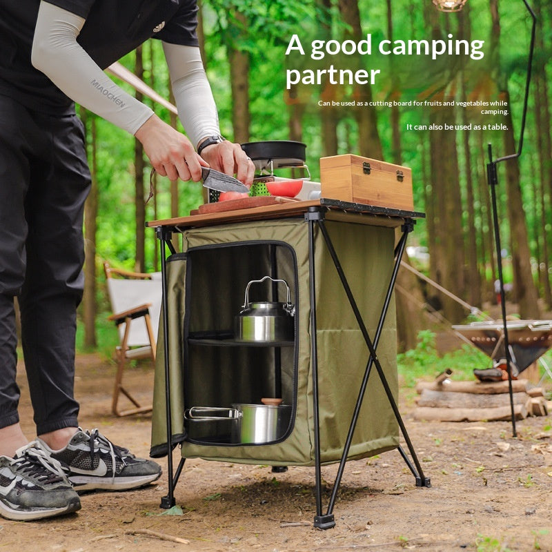 Faltbarer Outdoor Campingschrank mit Tisch