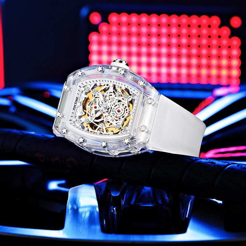 Mechanische Herrenuhr mit Silikonarmband – Bild 10 | LuxeStyle
