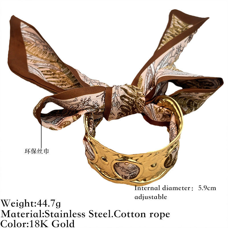 Breites Edelstahl-Openwork-Armband