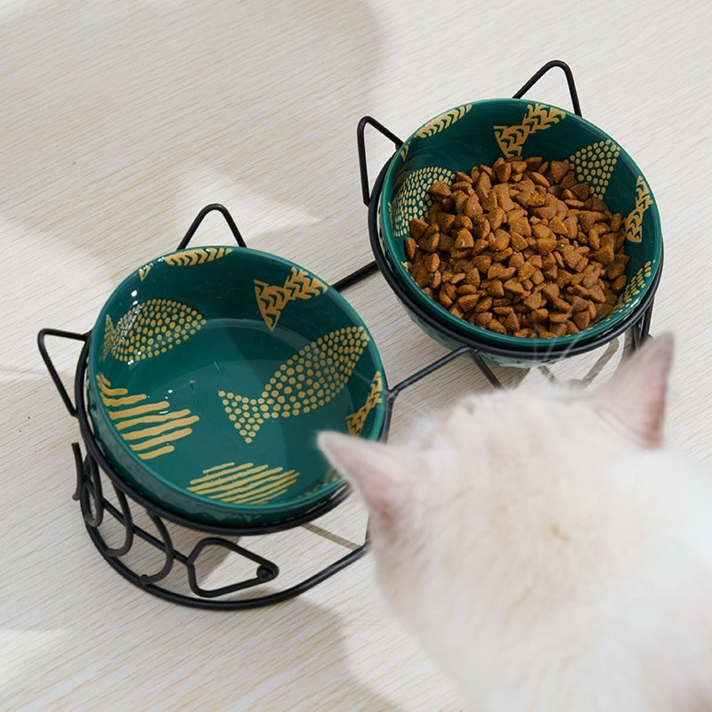 Keramik-Doppelnapf für Katzen mit Neigung – Bild 1 | LuxeStyle