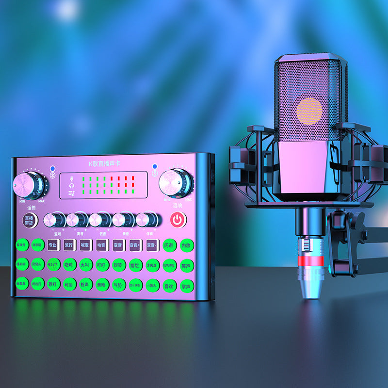 F007plus Live-Broadcast Soundkarte mit Mikrofon