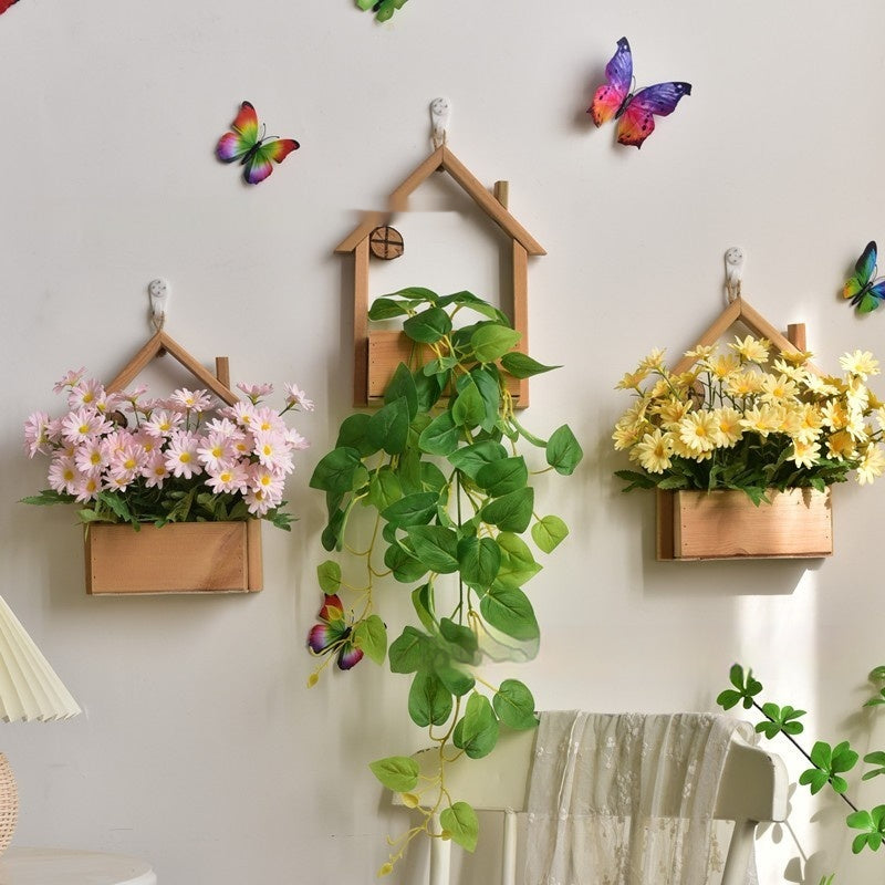 Wanddeko Blumenkorb aus Massivholz – Bild 5 | LuxeStyle