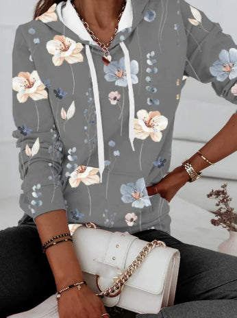Damen Hoodie mit Print und Taschen
